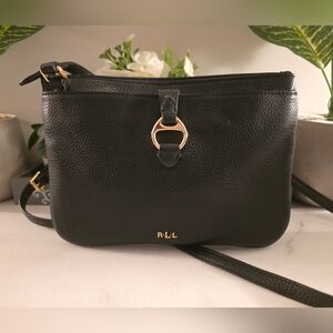 Ralph Lauren Black Crossbody Bag with Gold Accents
